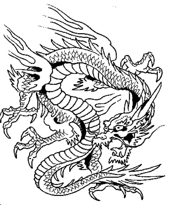 Chinese Dragon coloring, Download Chinese Dragon coloring for free 2019