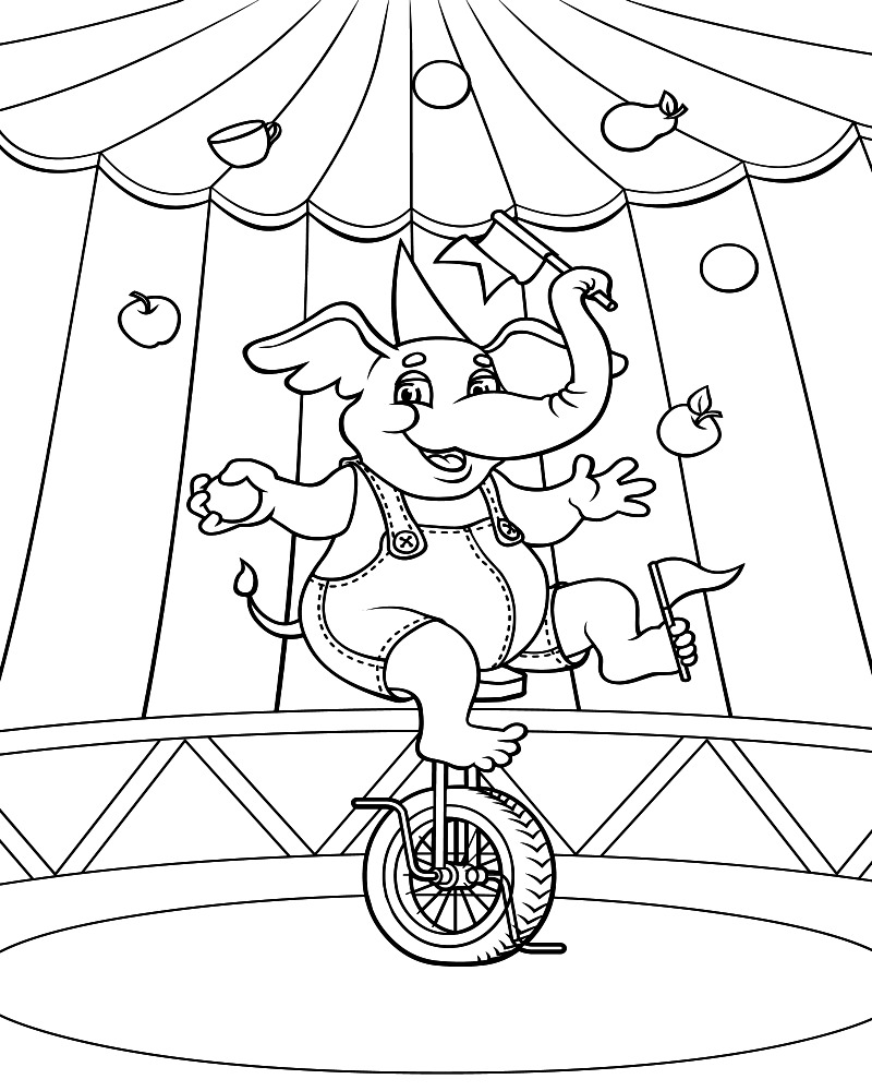982 Simple Printable Circus Coloring Pages for Kids