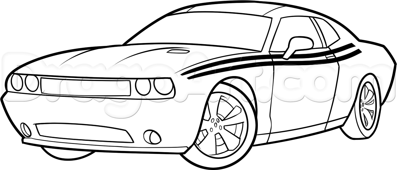 Coloring Dodge Challenger Muscle Charger Mopar 1970 Fast Drawing