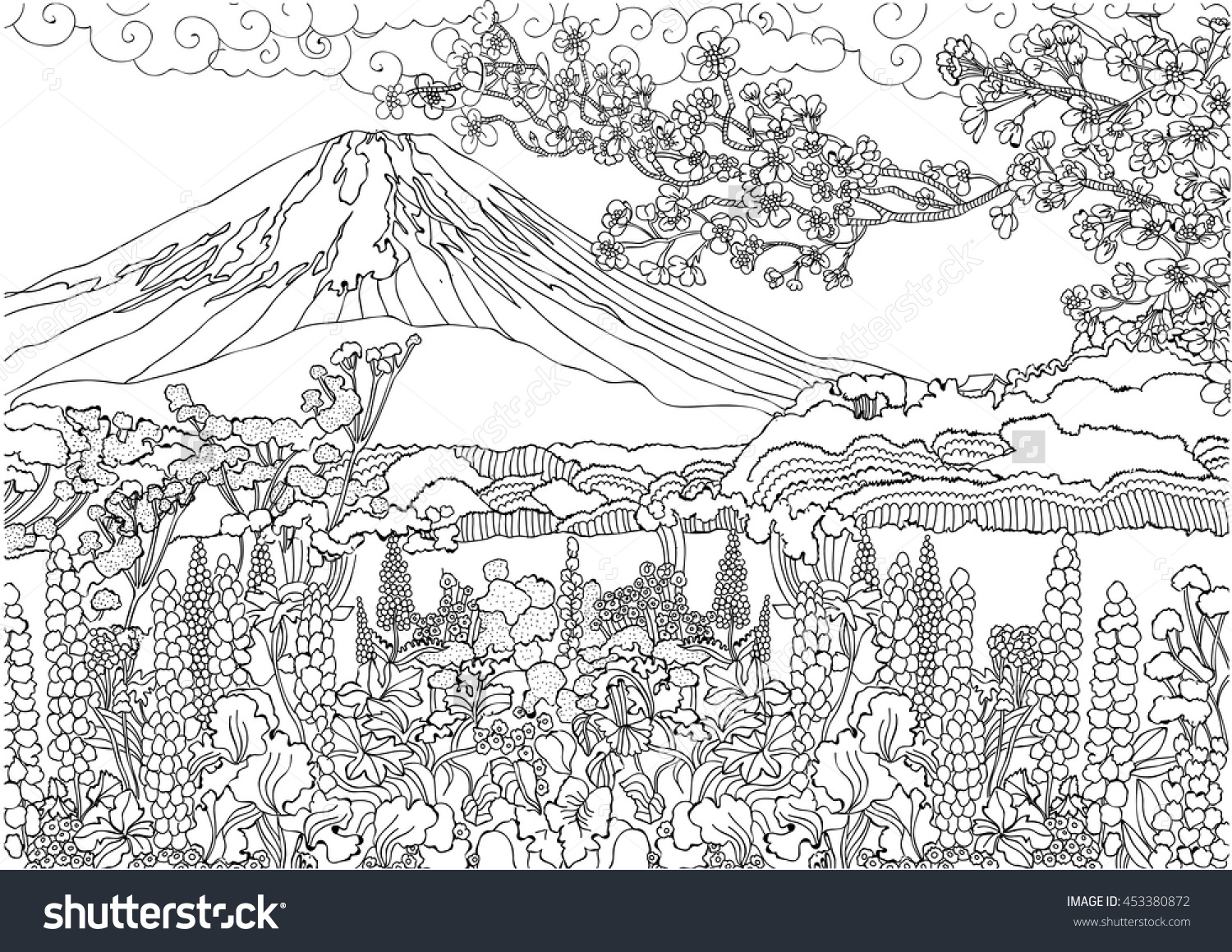 Mt Fuji Free Coloring Pages