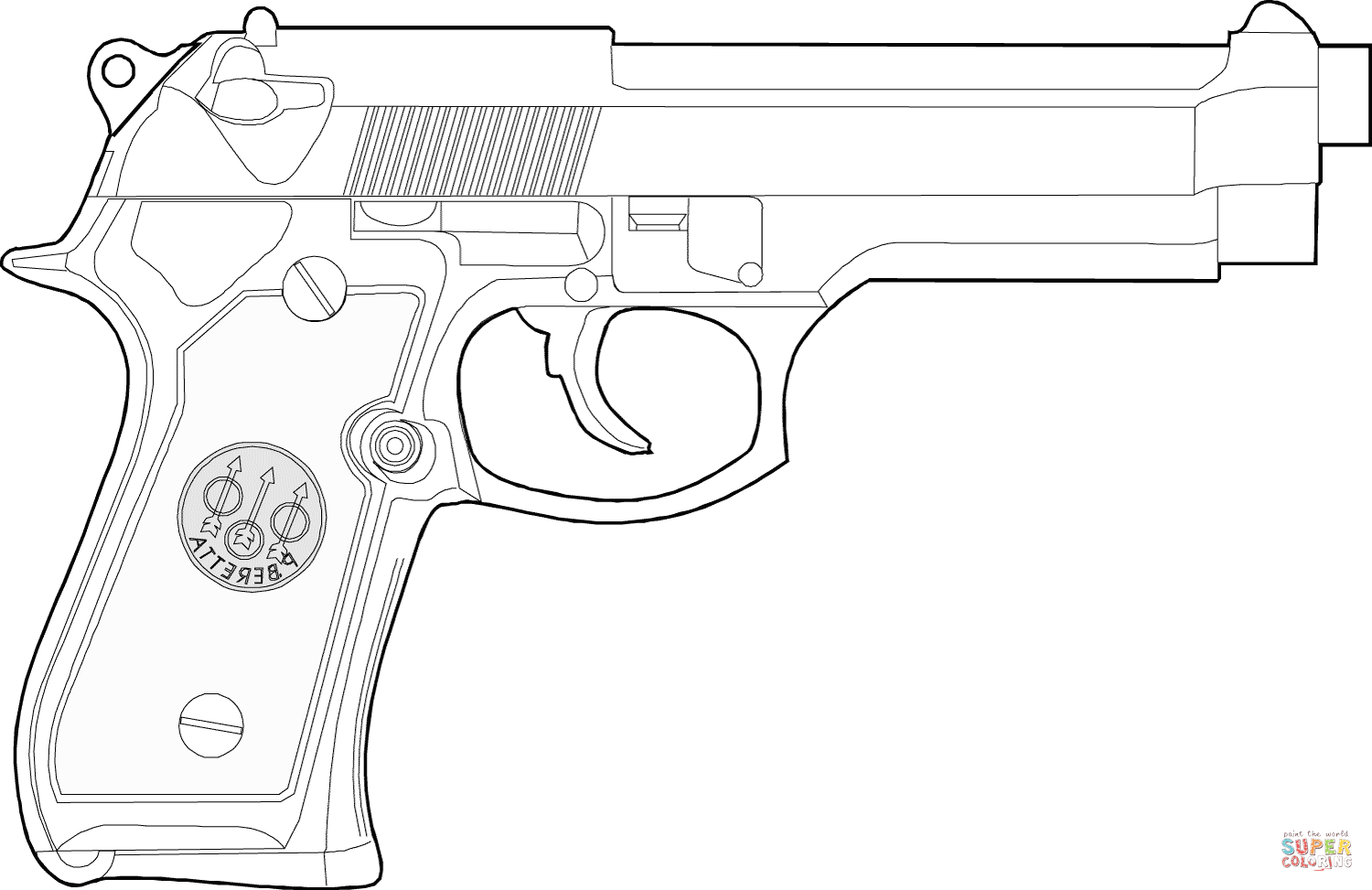 Handgun coloring, Download Handgun coloring for free 2019
