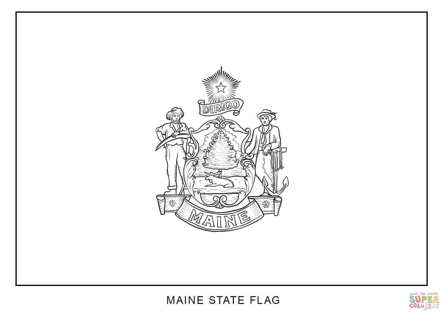 Printable Maine State Flag