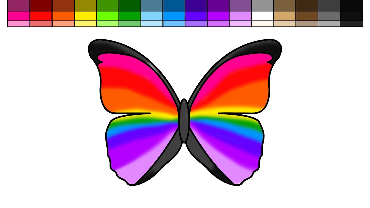 rainbow butterfly coloring 15