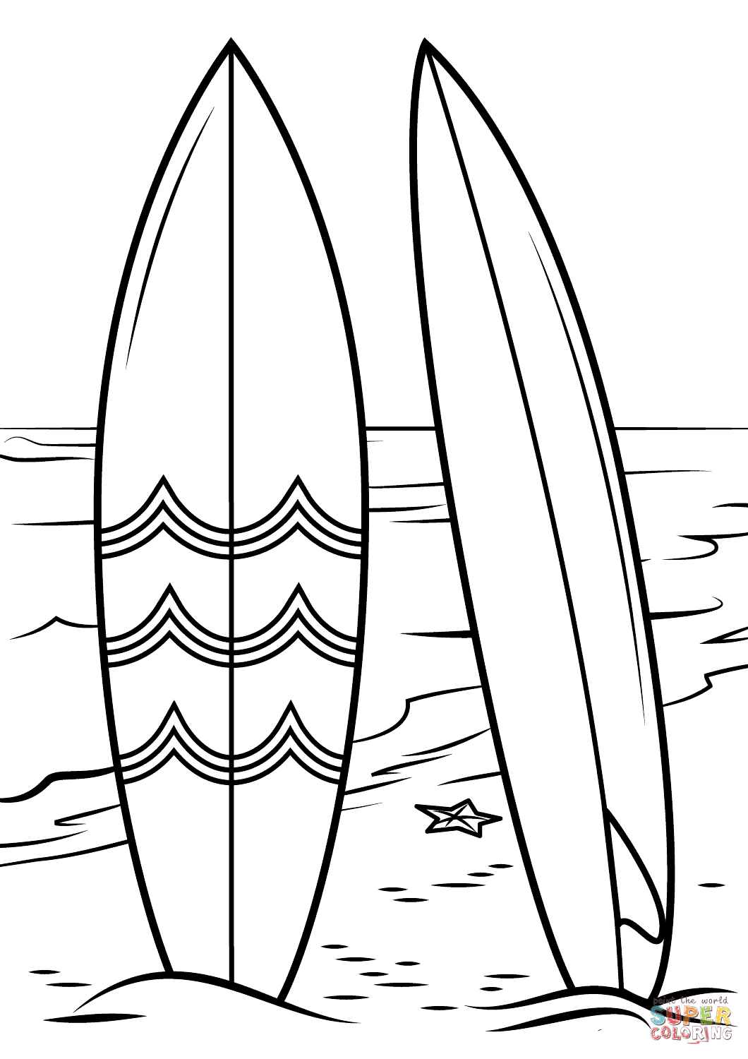 Surfboard coloring, Download Surfboard coloring for free 2019