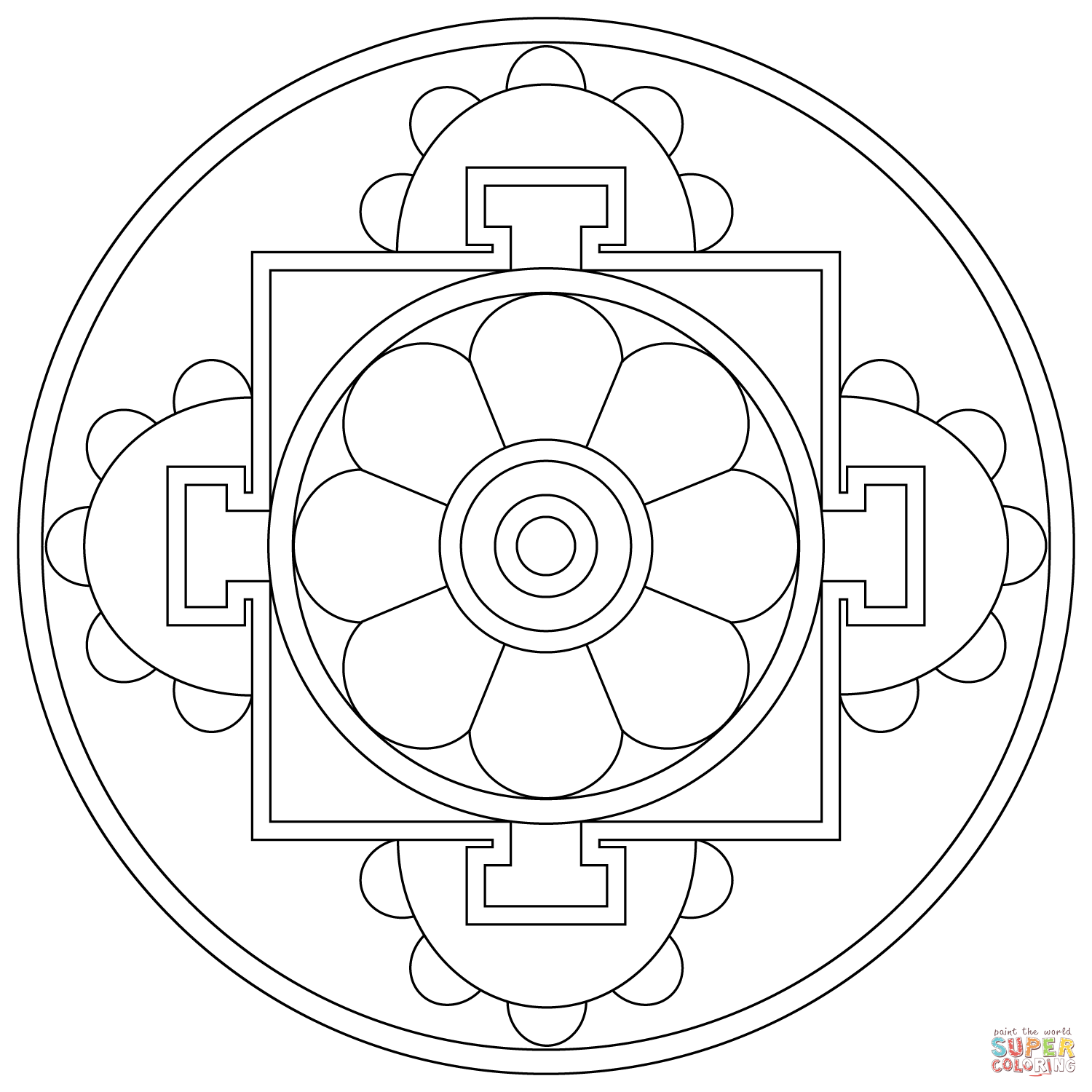 Tibet Flag Coloring Page Coloring Pages