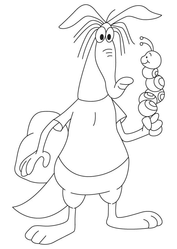 Aardvark coloring #10, Download drawings