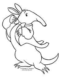 Aardvark coloring #6, Download drawings