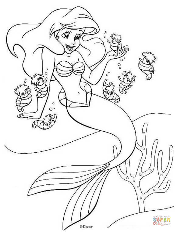 Mermaid coloring #5, Download drawings