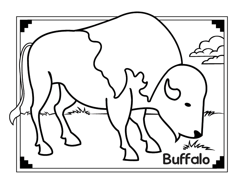 African Buffalo coloring #9, Download drawings