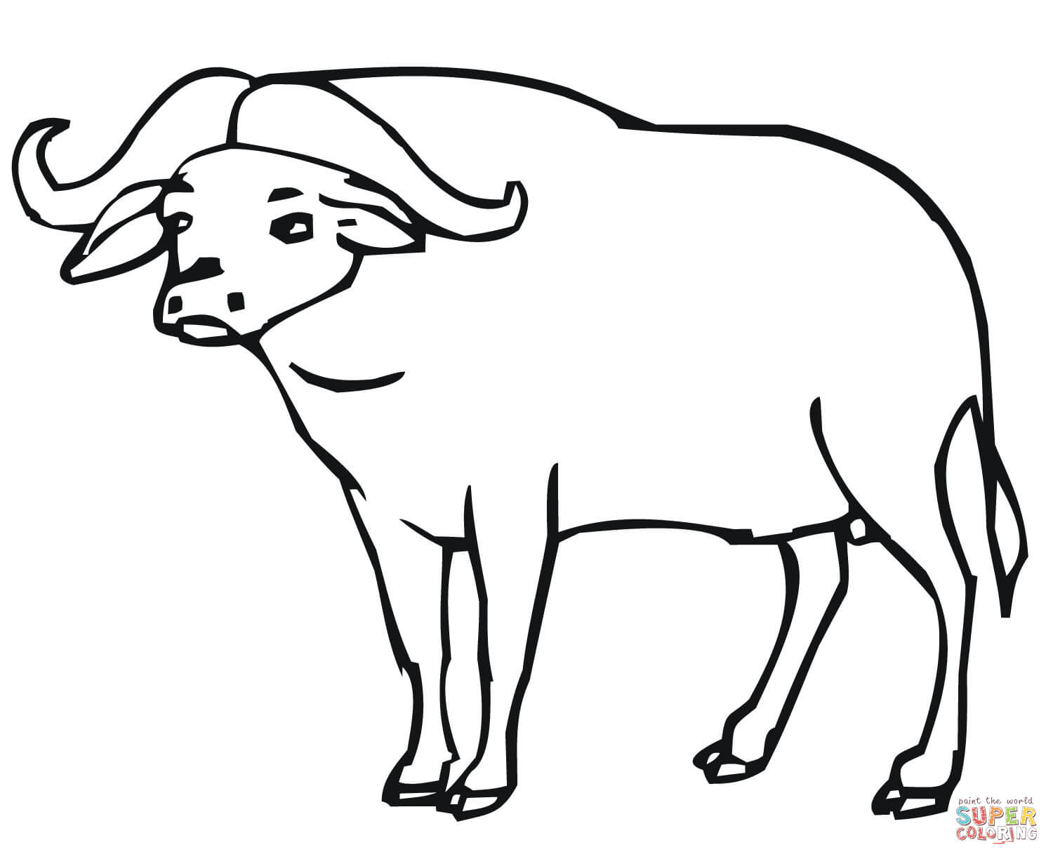 African Buffalo coloring #2, Download drawings