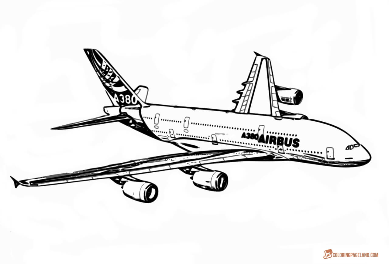 Coloriage Avion Airbus A380 Mainan Oliv