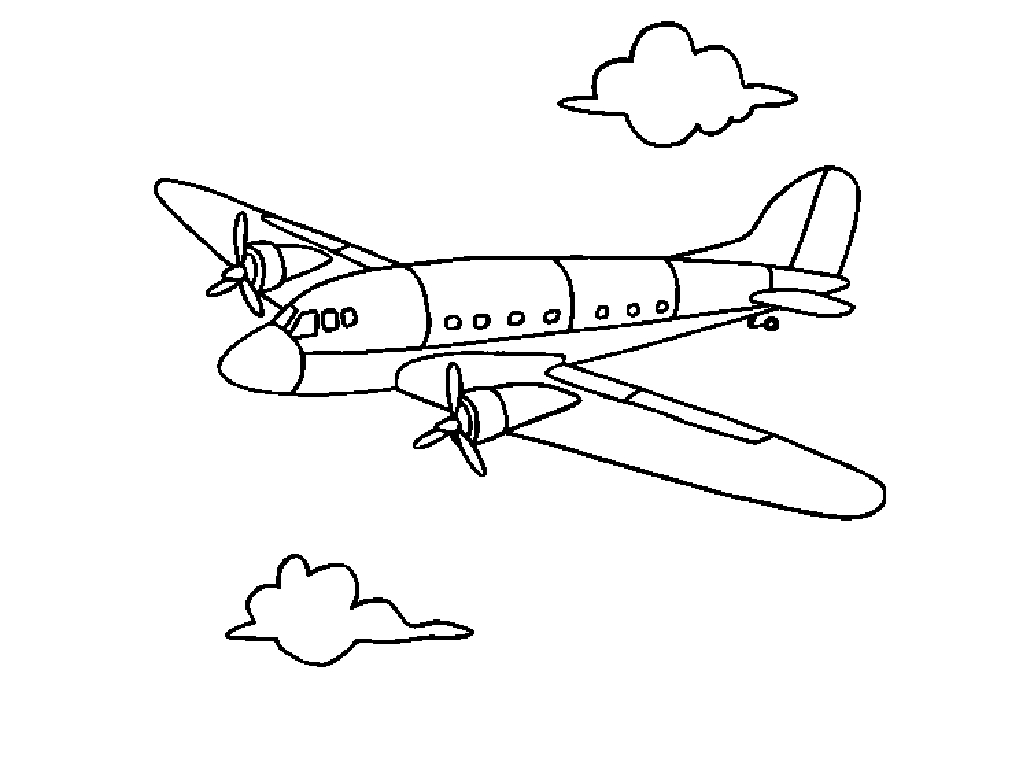 Airplane coloring #1, Download drawings