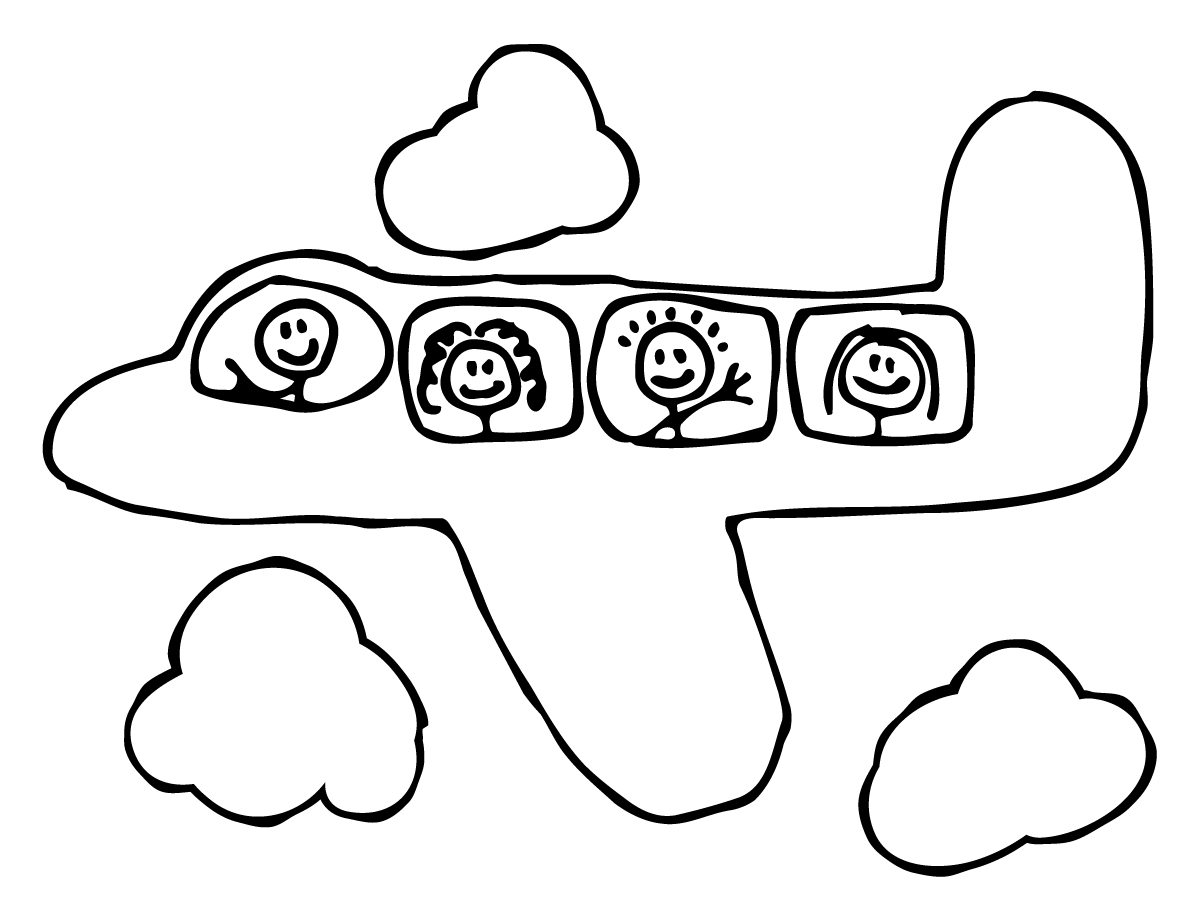 Airplane coloring #19, Download drawings