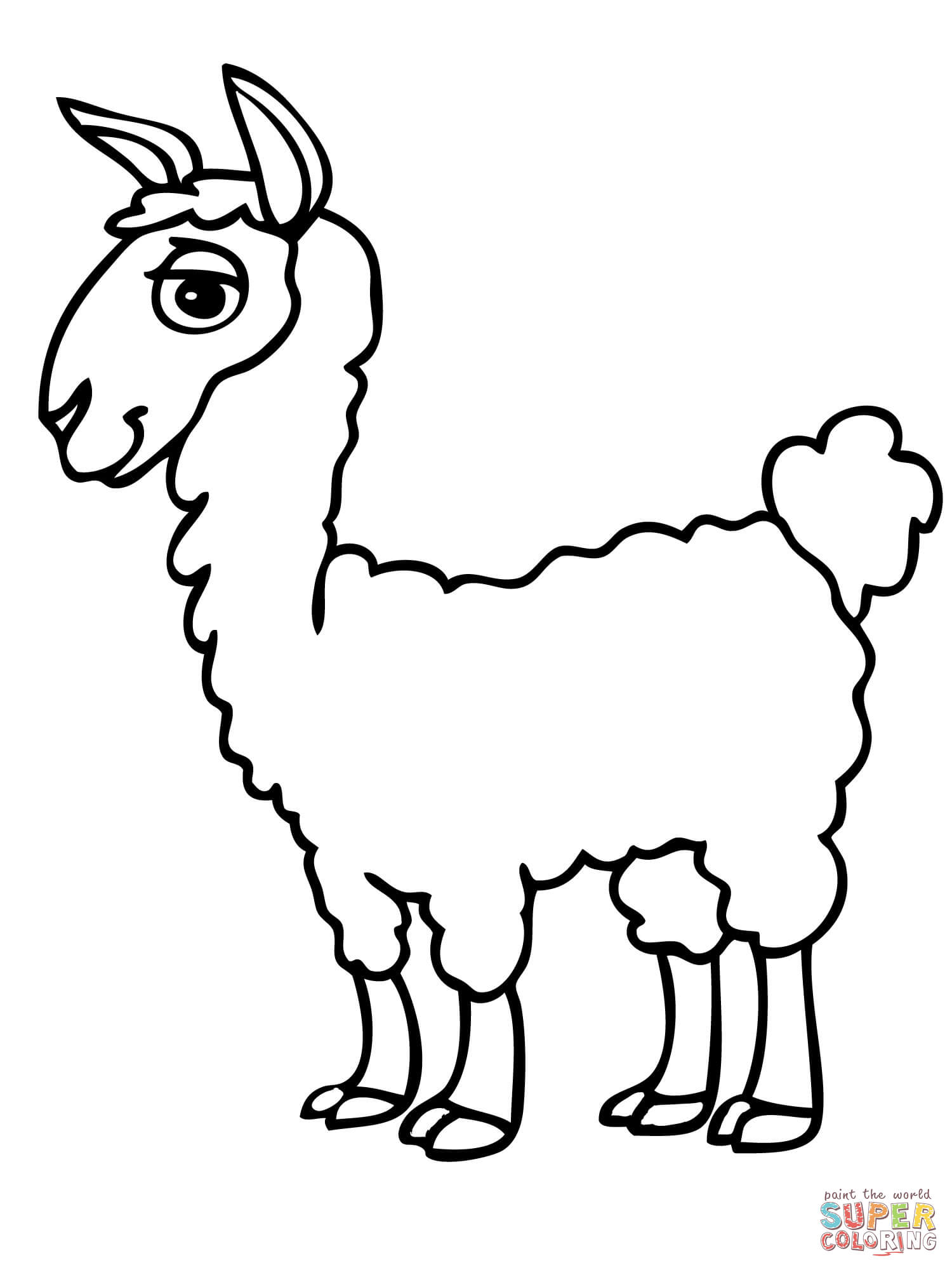Alpaca coloring #19, Download drawings