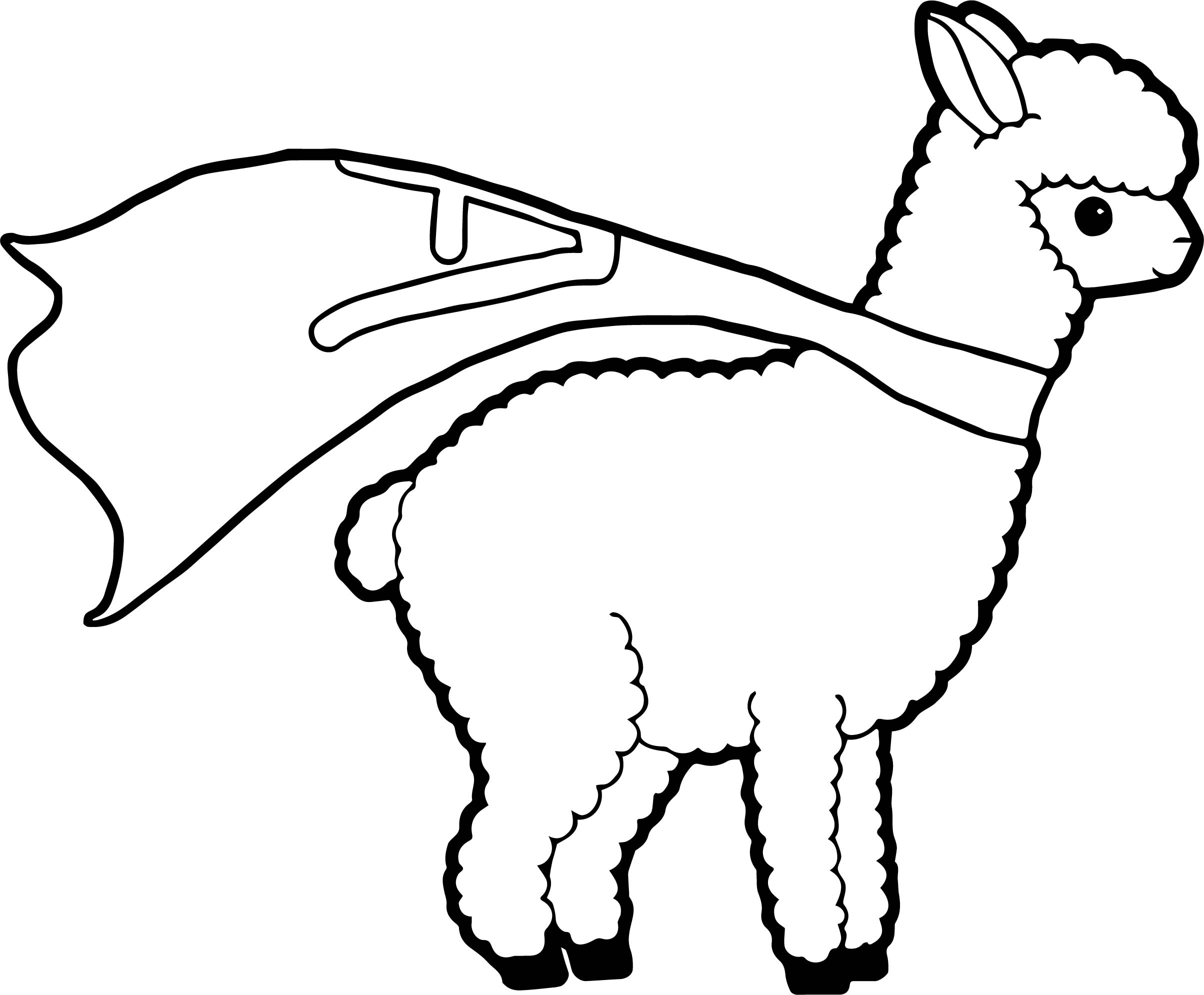 Alpaca coloring #5, Download drawings