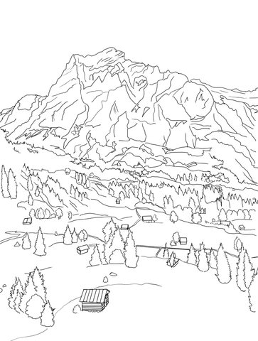Alps Mountain coloring #14, Download drawings