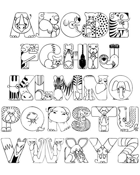 Alphabet coloring #20, Download drawings