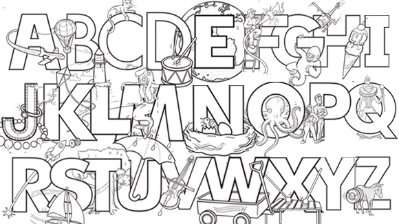 Alphabet coloring #12, Download drawings