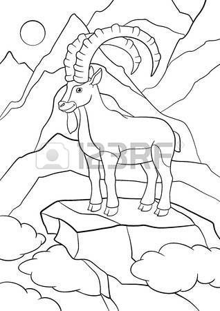 Alpine Ibex coloring #12, Download drawings