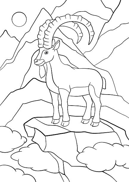 Alpine Ibex coloring #9, Download drawings
