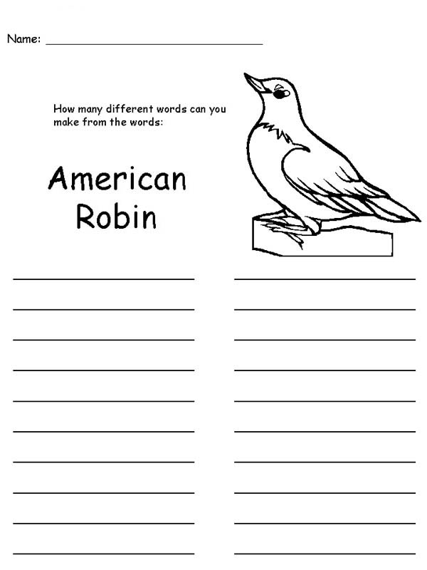American Robin coloring #10, Download drawings