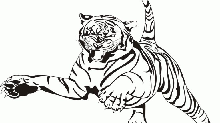 Siberian Tiger coloring #8, Download drawings