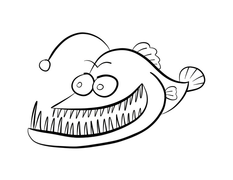 Anglerfish coloring #1, Download drawings