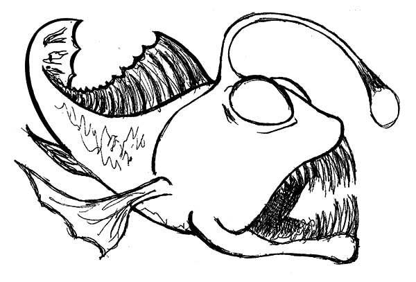Anglerfish coloring #6, Download drawings