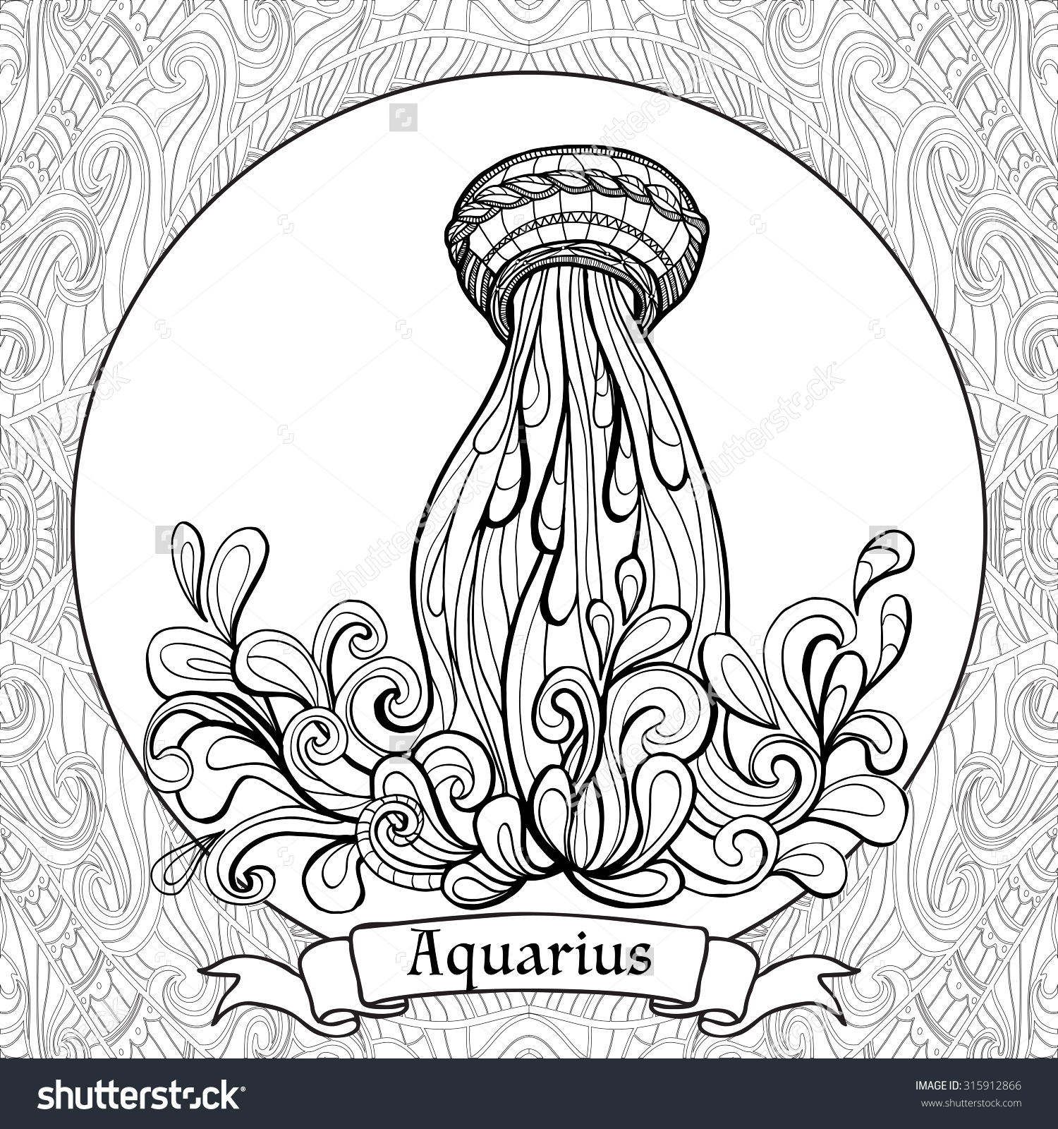 Aquarius (Astrology) coloring #14, Download drawings