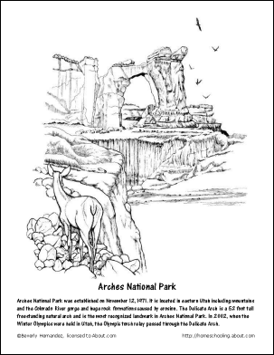 Arches National Park coloring #18, Download drawings