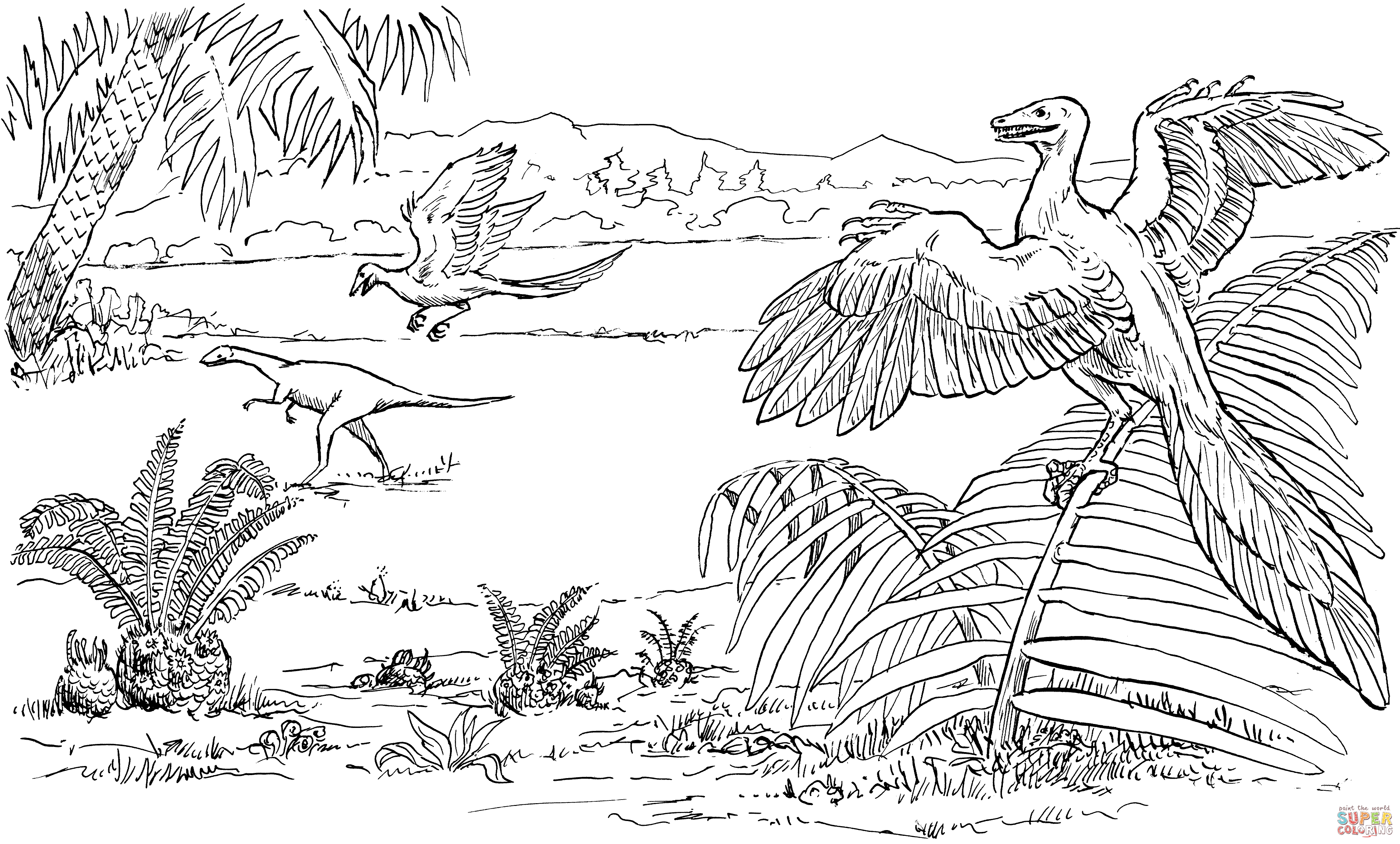 Archaeopteryx coloring #4, Download drawings