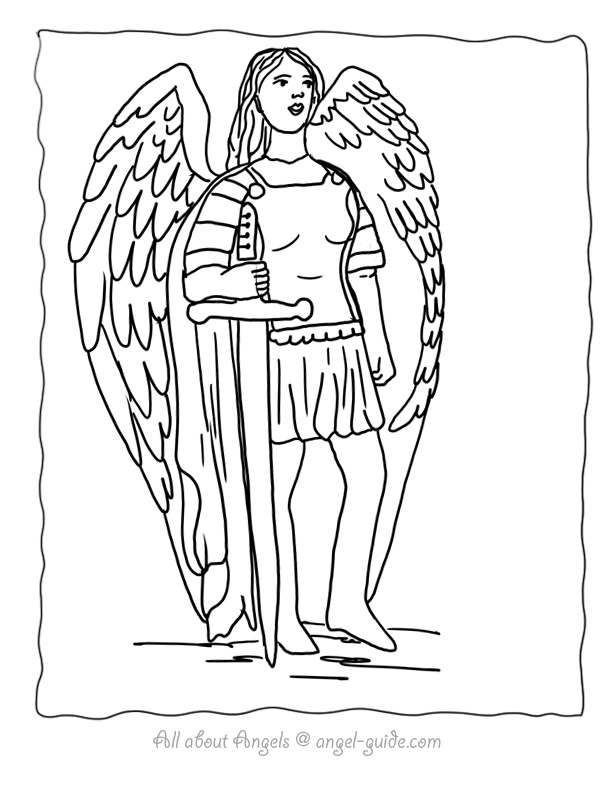 Michael Archangel Clipart Coloring St Saint Pages Catholic Angel Drawings D...