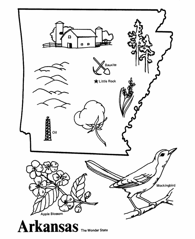 Arkansas coloring #18, Download drawings