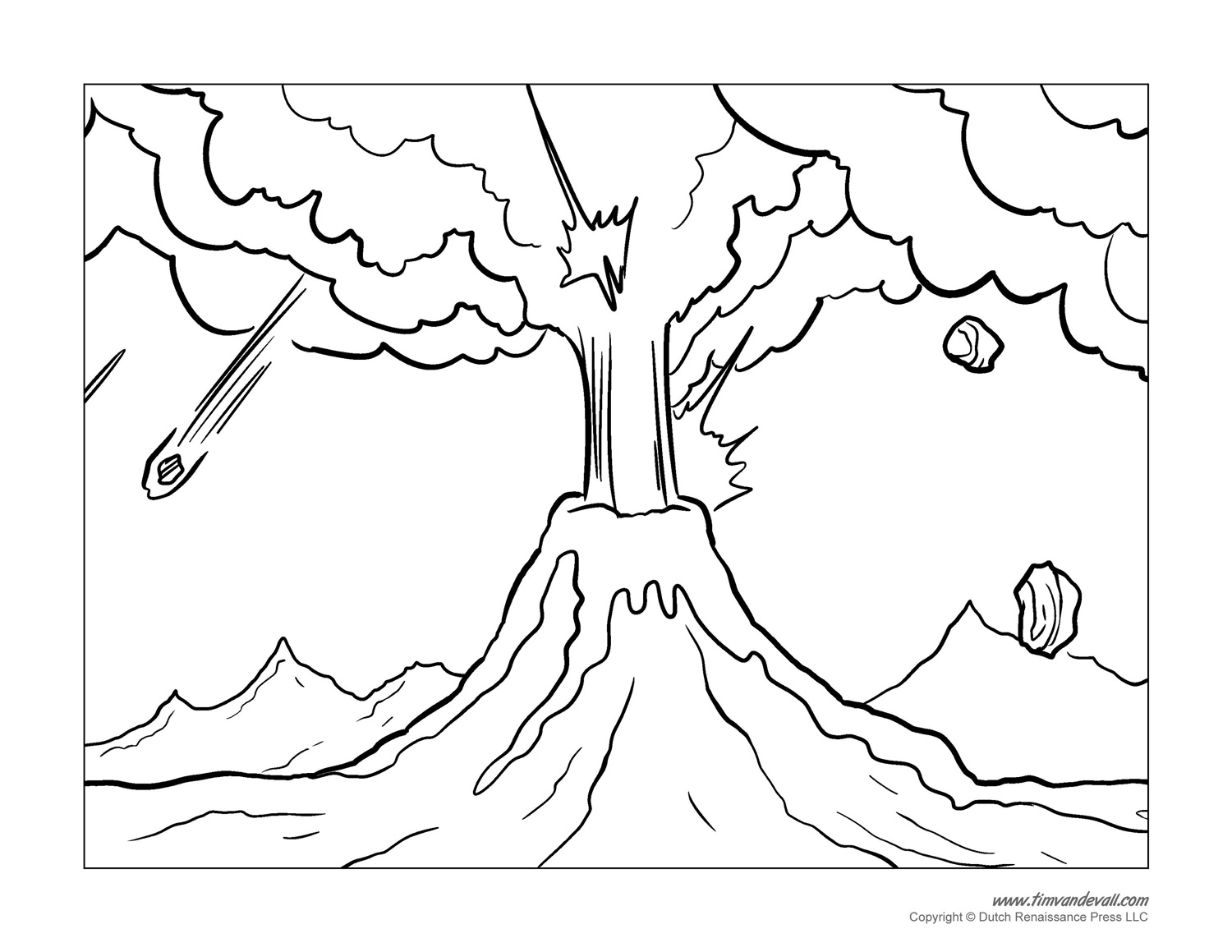 Volcanic Island coloring #11, Download drawings