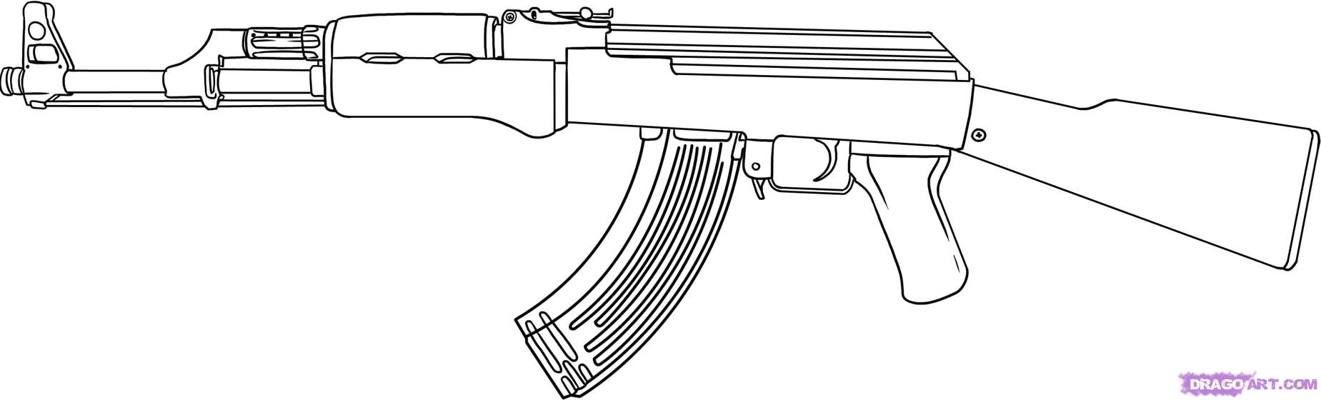 Assault Rifle coloring #16, Download drawings