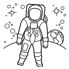 Astronaut coloring #1, Download drawings