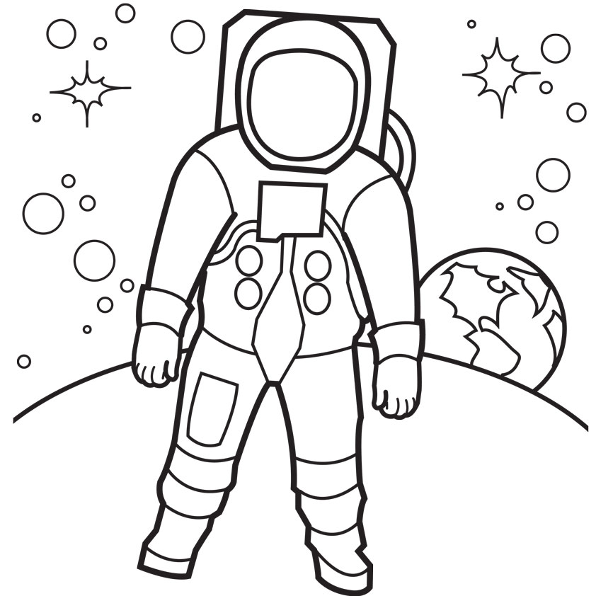 Astronaut coloring #3, Download drawings