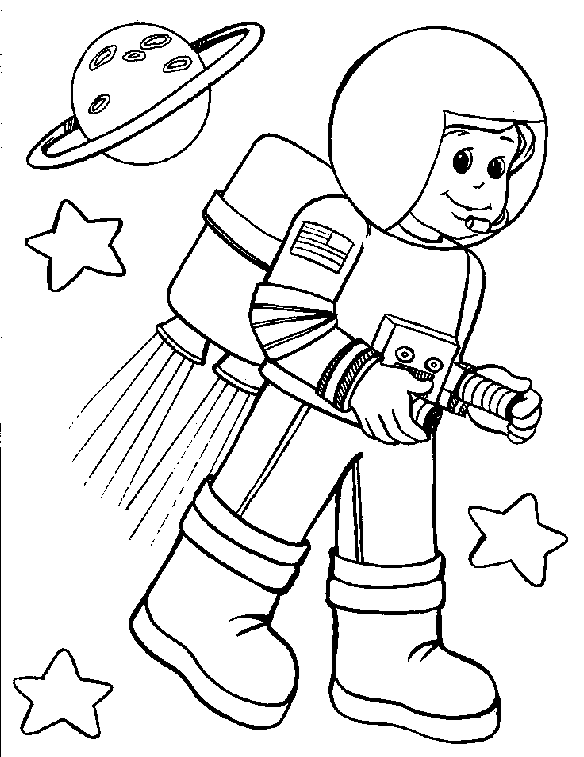 Astronaut coloring #5, Download drawings
