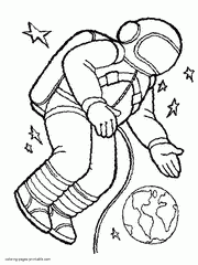 Astronaut coloring #16, Download drawings