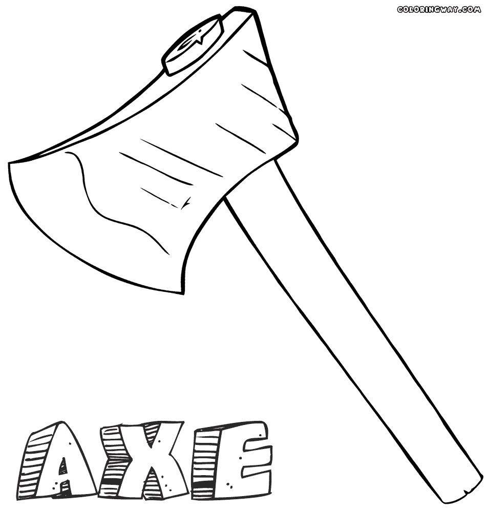 Axe coloring #2, Download drawings