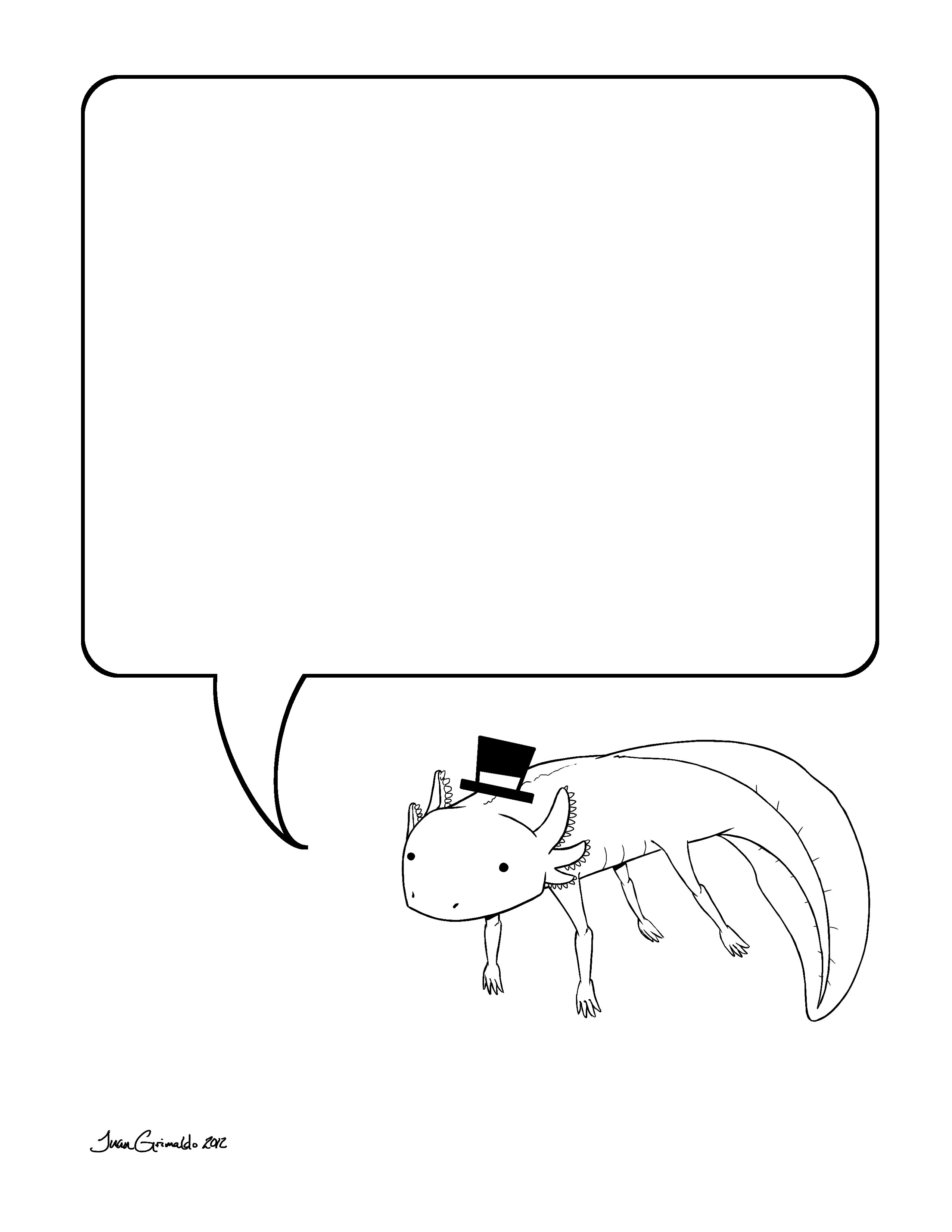 Axolotl coloring #1, Download drawings