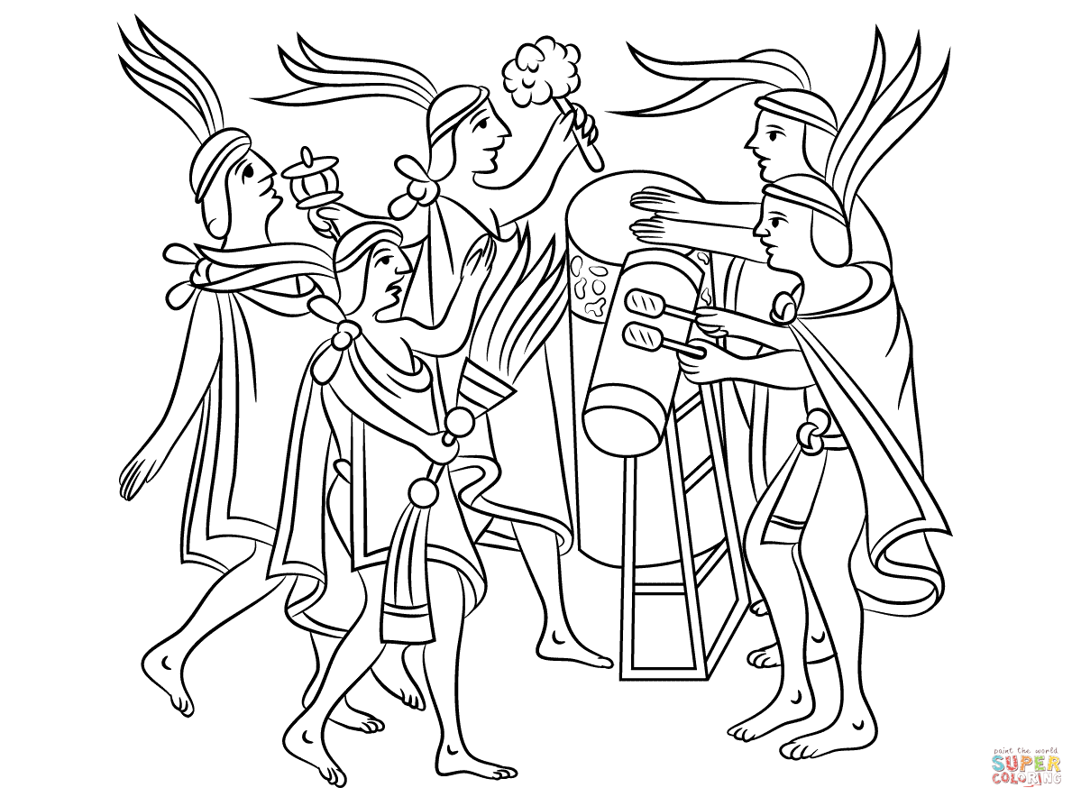 Aztecs coloring #7, Download drawings