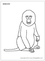 Baboon coloring #18, Download drawings