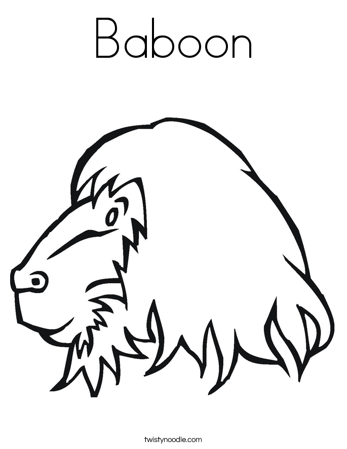 Baboon coloring #15, Download drawings