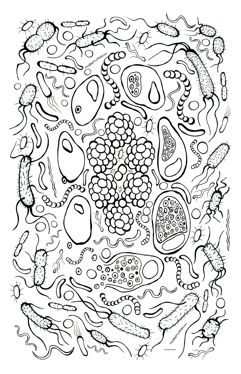 Bacteria coloring #16, Download drawings