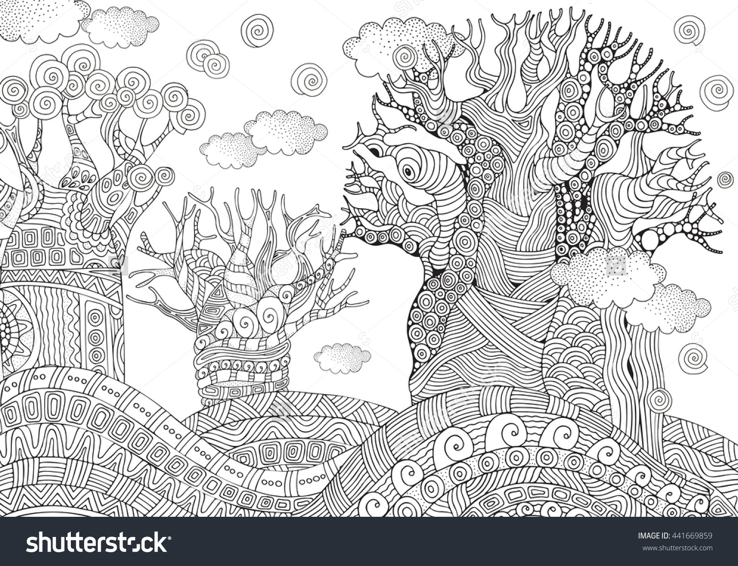 Baobab Tree coloring #2, Download drawings