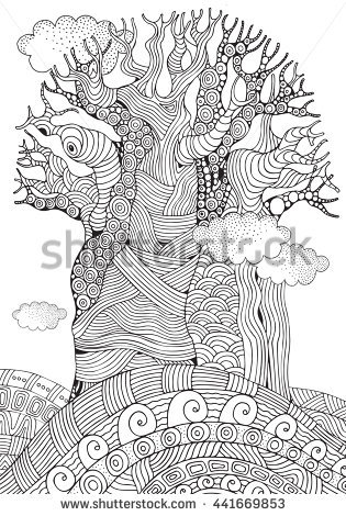 Baobab Tree coloring #9, Download drawings