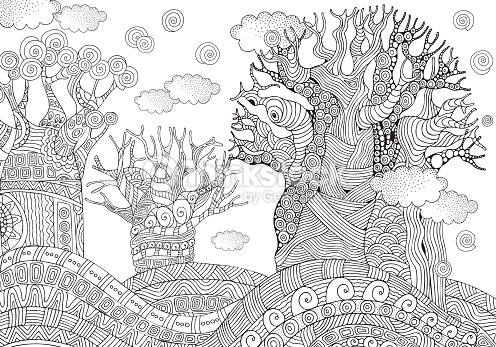 Baobab Tree coloring #1, Download drawings