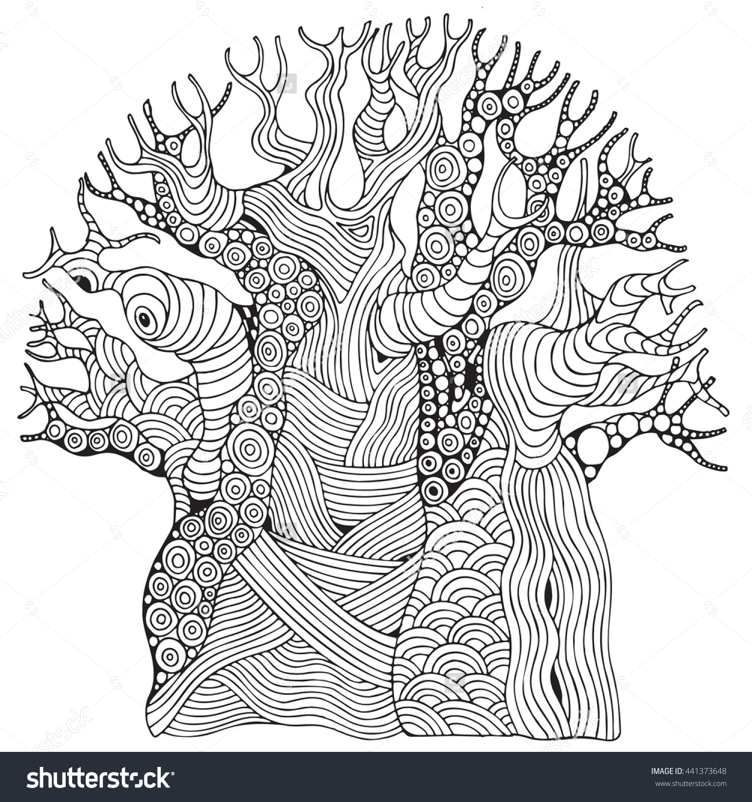 Baobab Tree coloring #13, Download drawings