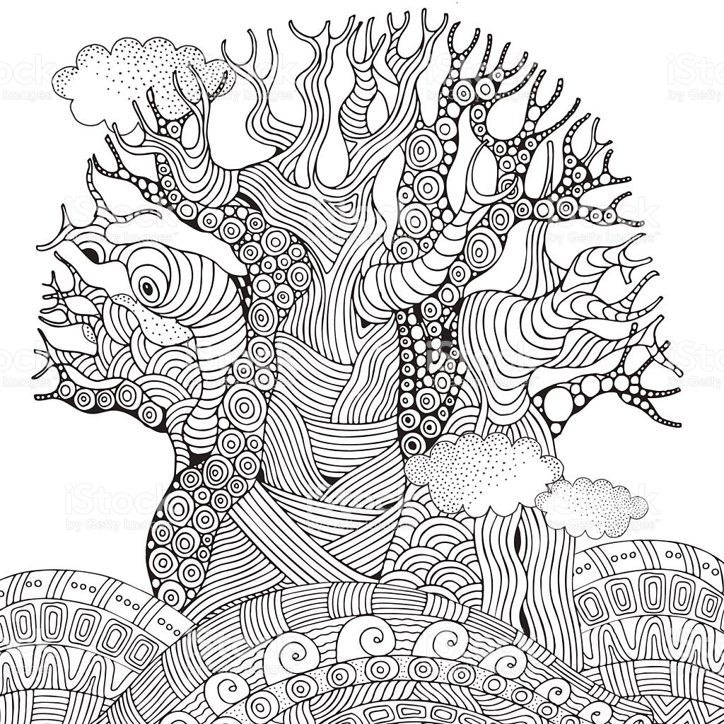 Baobab Tree coloring #12, Download drawings